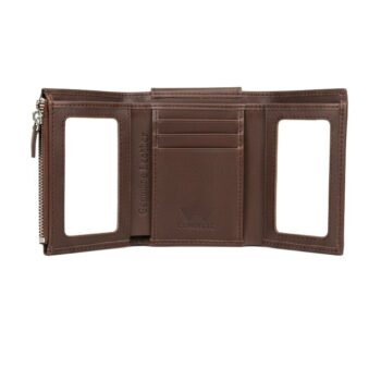 Slim Trifold Wallet Dark Brown