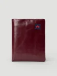Maroon Trifold Leather Wallet with Zip Pocket